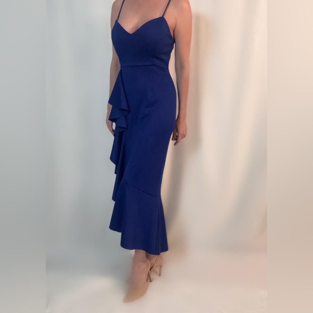 Elegant Blue Ruffle Dress
